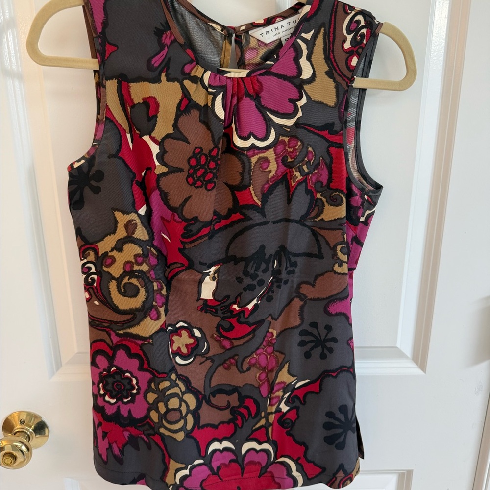 Trina Turk Multicolor Floral Silk Blouse